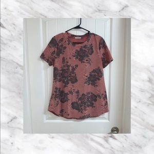 Distressed Floral tee